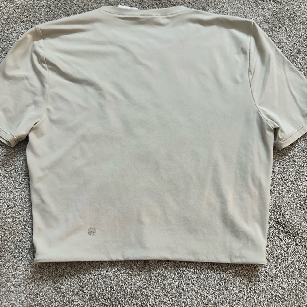 lululemon athletica Boxy Crew Crop Top - Cream